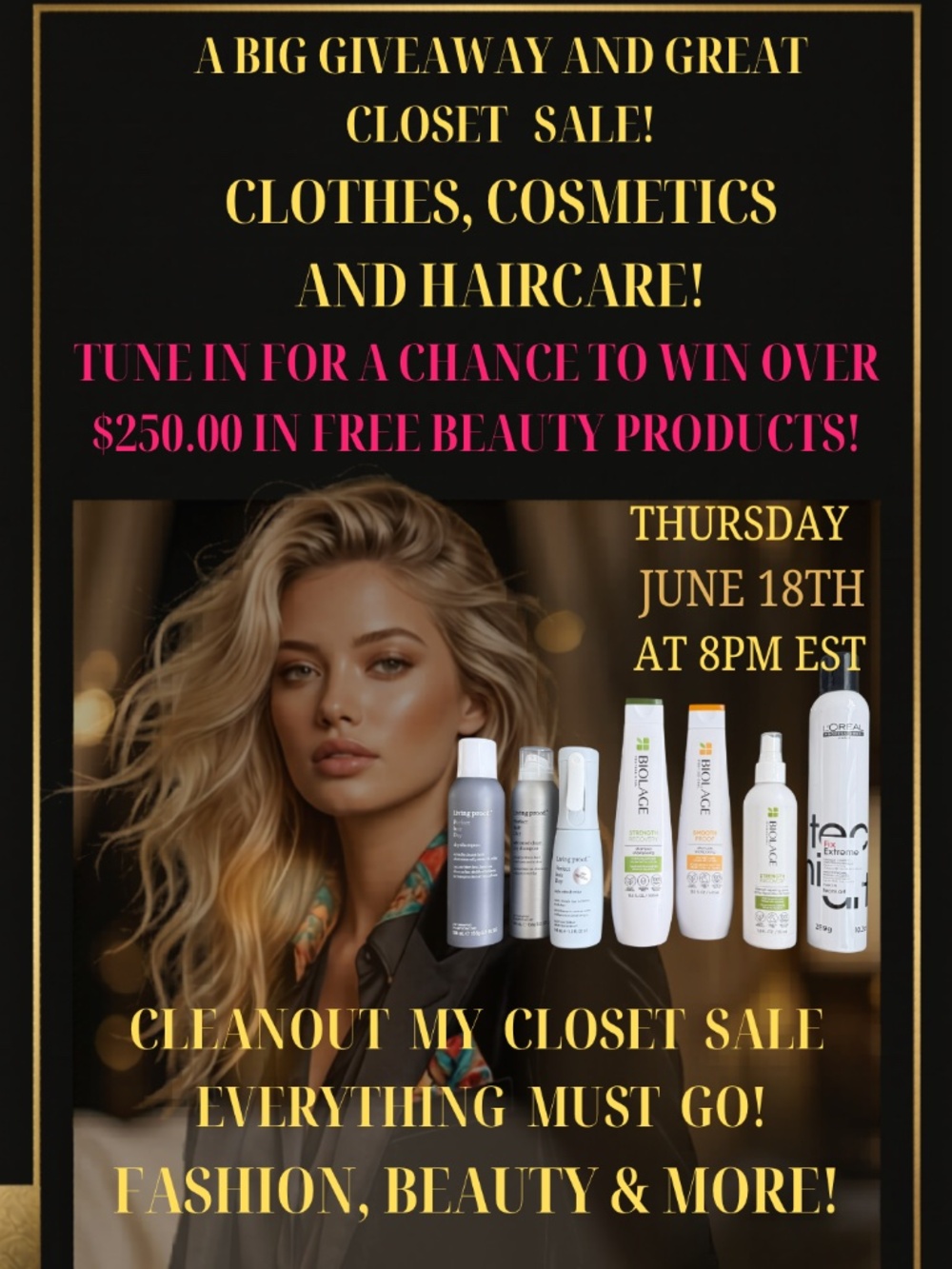 🎉 LIVE SHOW GIVEAWAY!  Win over $200 in professional haircare!